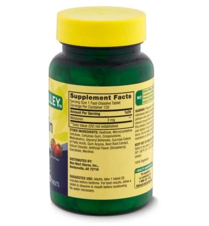 Spring Valley tabletas de Melatonina de disolución rápida, 3 mg, 120 unidades