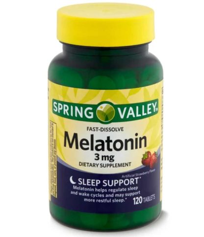 Spring Valley tabletas de Melatonina de disolución rápida, 3 mg, 120 unidades