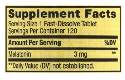 Spring Valley tabletas de Melatonina de disolución rápida, 3 mg, 120 unidades
