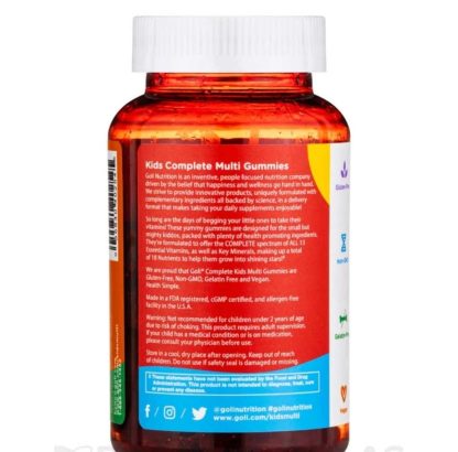 Goli Nutrition Kids Gomitas de Multivitaminas para Niños - Inmunidad y Complemento Diario 80 Gomitas, con las 13 Vitamina A, Vitamina C, Vitamina D, Zinc y más