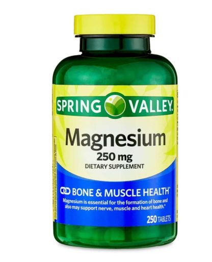 Spring Valley Magnesio Salud Ósea y Muscular Tabletas de Suplemento Dietético, 250 mg